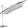 Zweefparasol Malaga wit-soft grijs