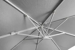 Zweefparasol Malaga wit-soft grijs